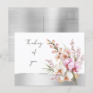 Hübsche rosa Orchideen Postkarte