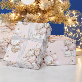 Hübsche Rosa Ornamente Weihnachten Geschenkpapier