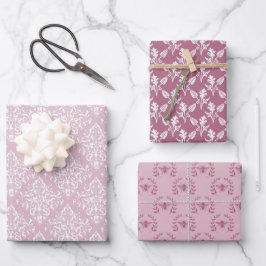 Hübsche rosa Pastete für ihre 3 Geschenkpapier Set
