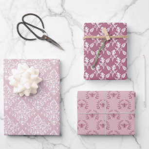 Hübsche rosa Pastete für ihre 3 Geschenkpapier Set