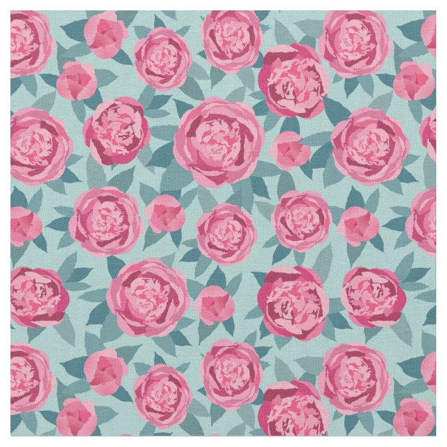 Hübsche rosa Peonies Stoff (Nahaufnahme)