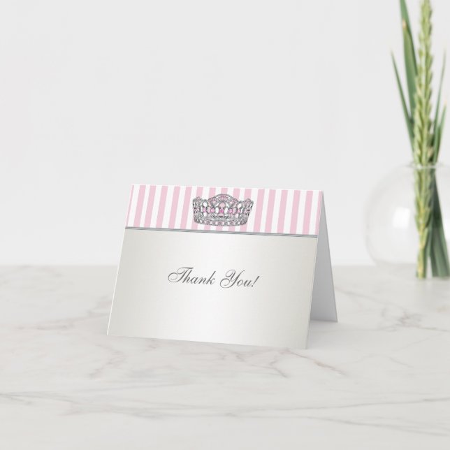 Hübsche rosa Prinzessin Thank You Card Dankeskarte (Vorderseite)