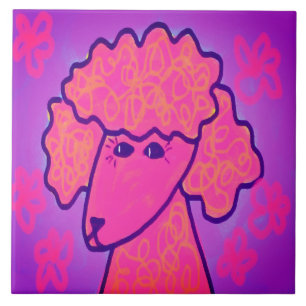 Hübsche rosa Pudel-Abstraktkunst Fliese