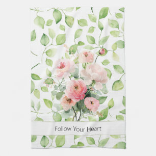 Hübsche rosa Ranunculus-Blumen Geschirrtuch