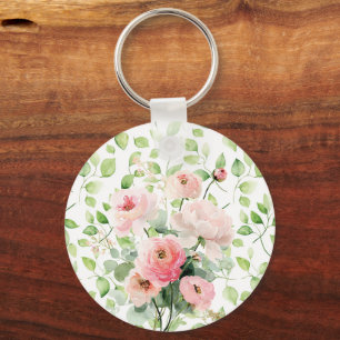 Hübsche rosa Ranunculus-Blumen Schlüsselanhänger