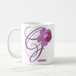 Hübsche rosa Rosa-Blume mit individuellem Gemma-Na Kaffeetasse