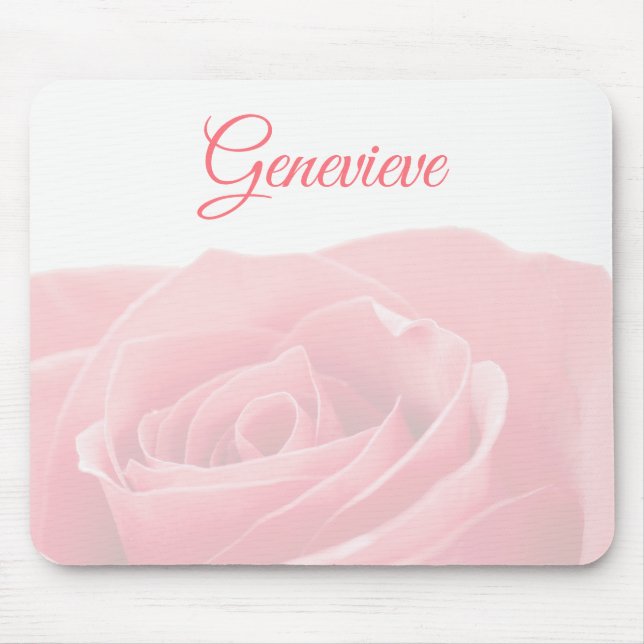 Hübsche rosa Rose personalisiert mit Mousepad (Vorne)