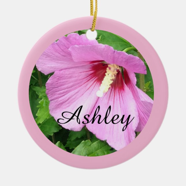 Hübsche Rosa Rose von Sharon Foto Personalisiert Keramik Ornament (Vorne)