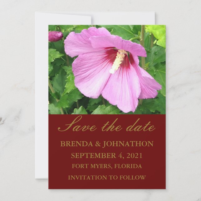Hübsche Rosa Rose von Sharon Foto Save The Date (Vorderseite)