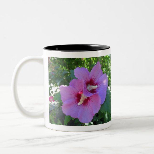 Hübsche Rosa Rose von Sharon Foto Zweifarbige Tasse (Links)