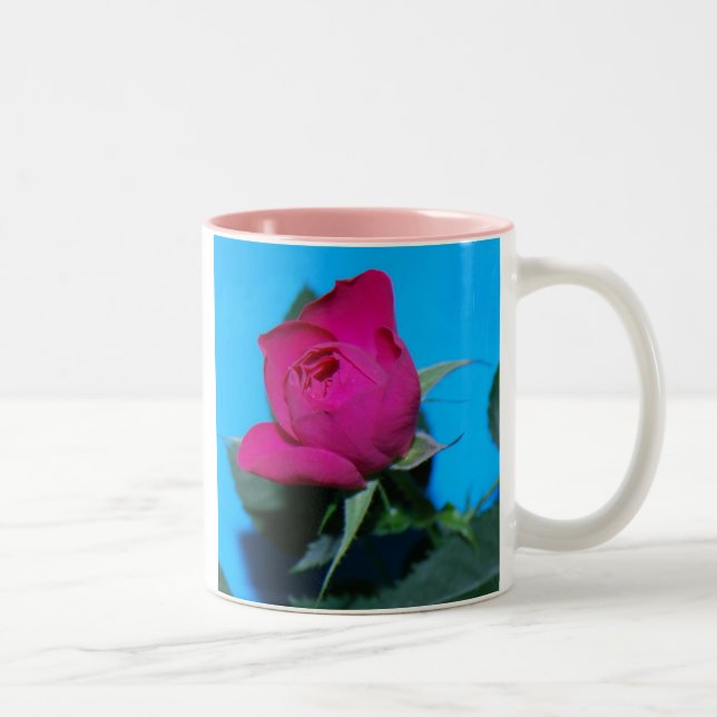 Hübsche rosa Rose Zweifarbige Tasse (Rechts)