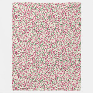 Hübsche rosa Rosen Blumen Fleecedecke