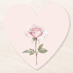 Hübsche rosa Rosen Blumen Hochzeitsdusche Untersetzer