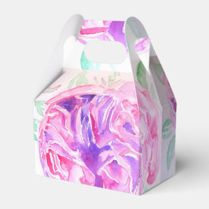 Hübsche rosa Rosen-Blumen-Hochzeitstorte-Gunstbox Geschenkschachtel