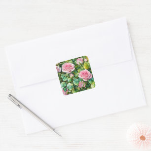 Hübsche rosa Rosen Blumen Kunst Aufkleber