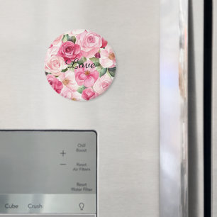 Hübsche rosa Rosen Blumen Magnet