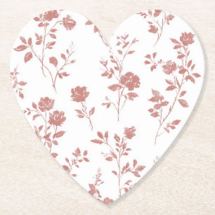 Hübsche rosa Rosen Floral Brautparty Untersetzer
