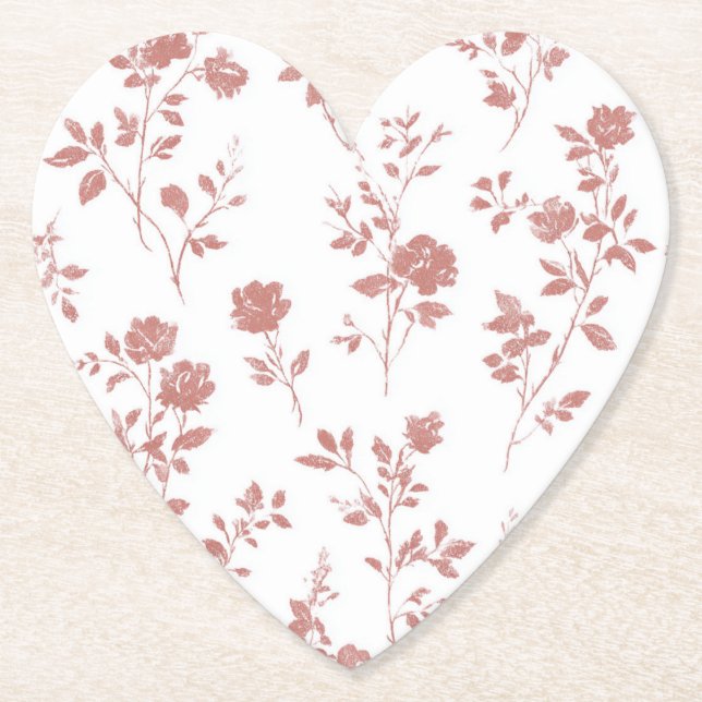 Hübsche rosa Rosen Floral Brautparty  Untersetzer (Vorderseite)