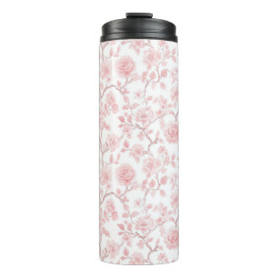 Hübsche rosa Rosen Floral Thermosbecher