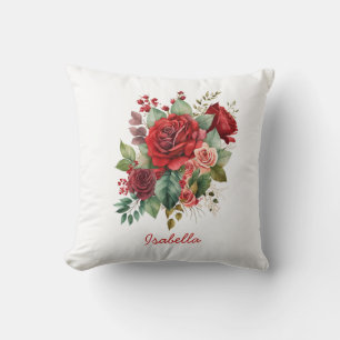 Hübsche, rosa Rosen Rose Blütenfarbe Kissen