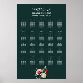 Hübsche, rosa rote Rosen Sitzkarte Poster
