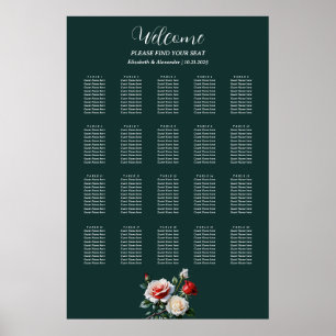 Hübsche, rosa rote Rosen Sitzkarte Poster