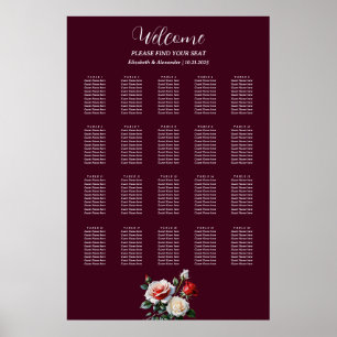 Hübsche, rosa rote Rosen Sitzkarte Poster