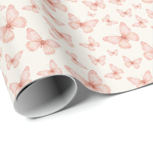 Hübsche rosa Schmetterlinge Geschenkpapier