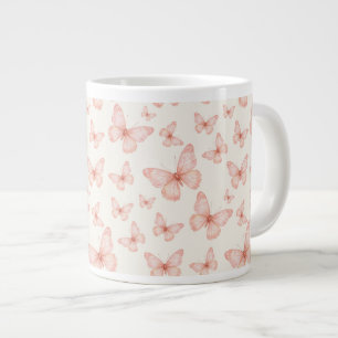 Hübsche rosa Schmetterlinge Jumbo-Tasse