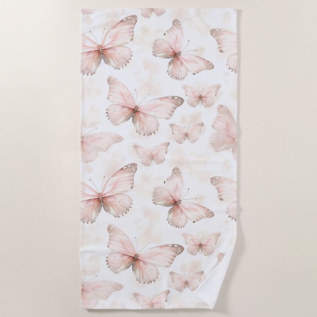 Hübsche rosa Schmetterlinge   Strandtuch (Vorderseite)