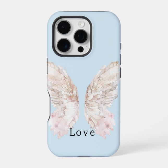 Hübsche rosa Schmetterlingsflügel iPhone Hülle (Rückseite)