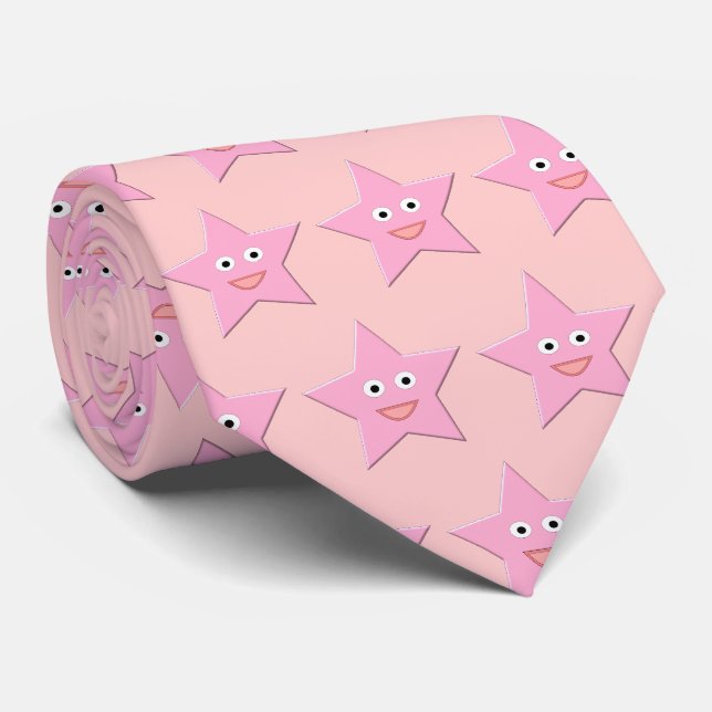 Hübsche Rosa-Star-Krawatte Krawatte (Gerollt)