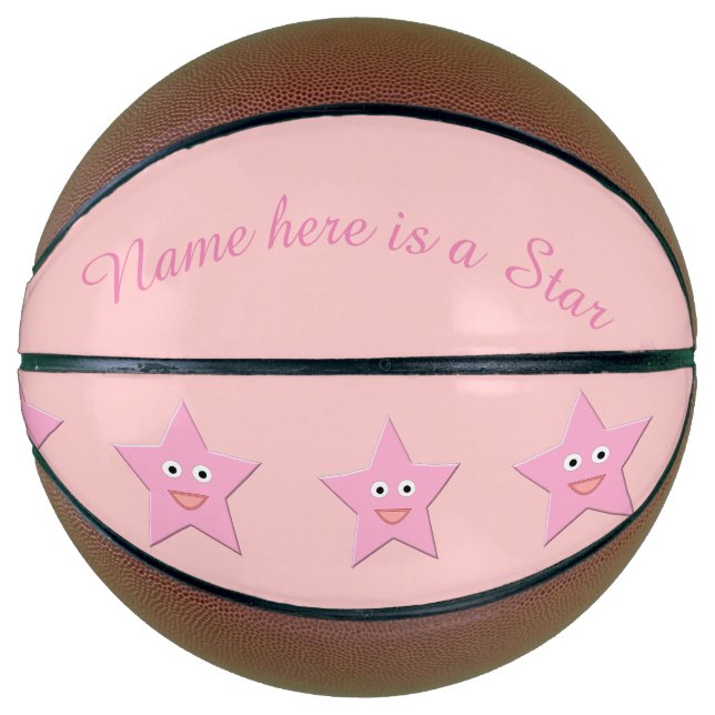 Hübsche, rosa Sterne Basketball (Vorderseite)
