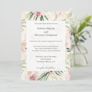Hübsche Rosa Tropische Orchideen-Blume Hochzeit Einladung