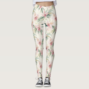 Hübsche rosa tropische Orchideen-Blume Leggings