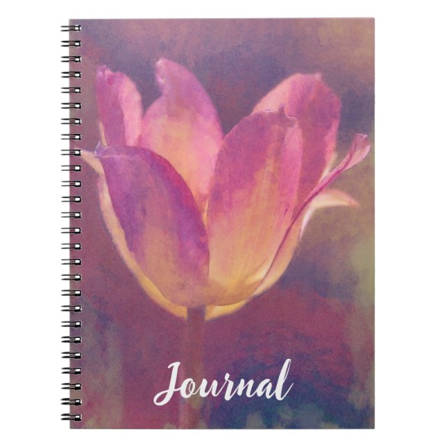 Hübsche Rosa Tulip Art Blume Journal Notizblock (Vorderseite)
