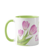 Hübsche Rosa Tulips Frühjahr Elegante Blumenmonogr