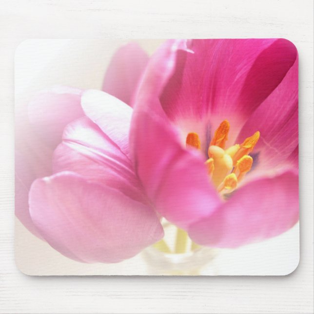Hübsche Rosa Tulissen Mousepad (Vorne)