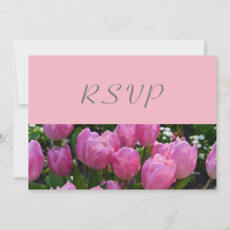 hübsche rosa Tulpenblumen RSVP Hochzeitsfeier Einladung