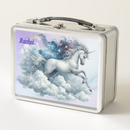 Hübsche rosa und blaue Einhorn-Metall-Lunchbox Metall Brotdose