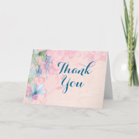 Hübsche rosa und blaue floralen Dankeschön