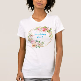 Hübsche Rosa und Gold Blume Kranz T - Shirt