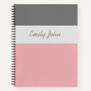 Hübsche Rosa und Grau Notizbuch