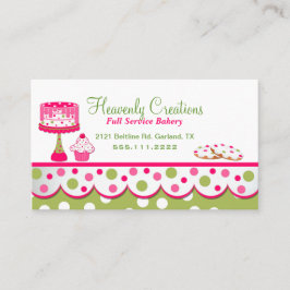 Hübsche rosa und grüne Bäckerei-Geschäfts-Karte Visitenkarte