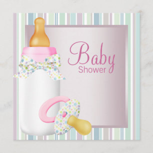 Hübsche rosa und türkisblaue Babygirl-Shower Einladung
