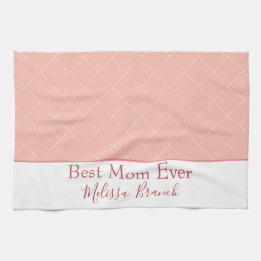 Hübsche rosa und weiße beste Mama überhaupt Geschirrtuch