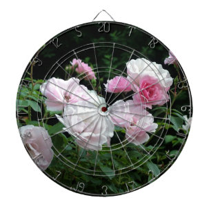 hübsche rosa und weiße Rosenblütensträucher. Flora Dartscheibe