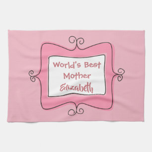 Hübsche Rosa und Weiße Welten Beste Mutter Handtuch