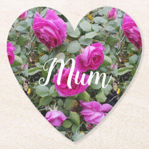 Hübsche rosa Vintage-Rose Blumen Geburtstags-Mutte Untersetzer