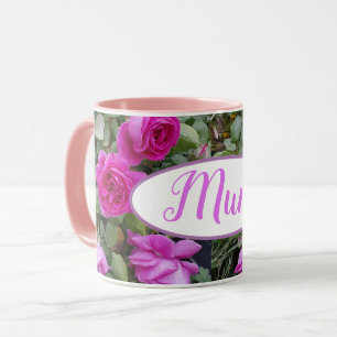 Hübsche rosa Vintage-Rosen-Blumen-Geburtstags-Mama Tasse